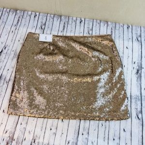 NWT Size 4 Gap Gold Sequin Mini Skirt